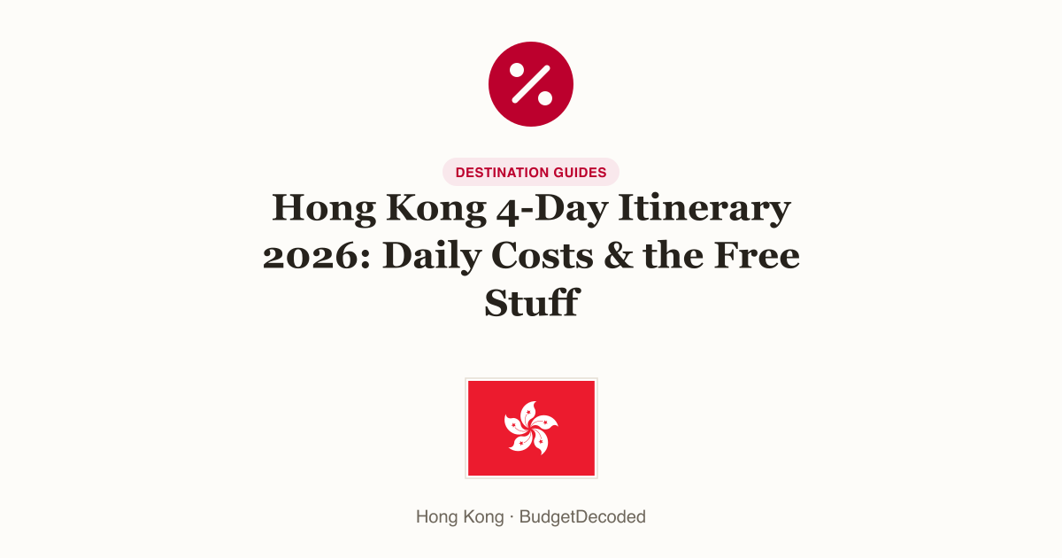 Hong Kong 4-Day Itinerary 2026: Daily Costs & the Free Stuff