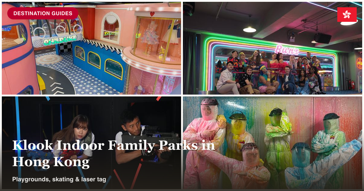 Indoor playground, roller skating, laser tag, and Mong Kok immersive game collage