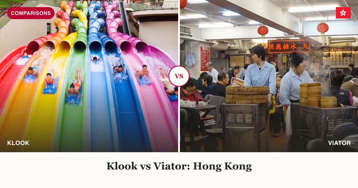 Water World Ocean Park vs private Hong Kong Island food tour split comparison image