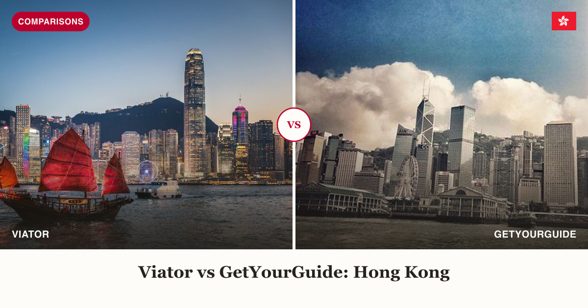 Antique junk boat harbour cruise vs private Hong Kong Island tour split comparison image