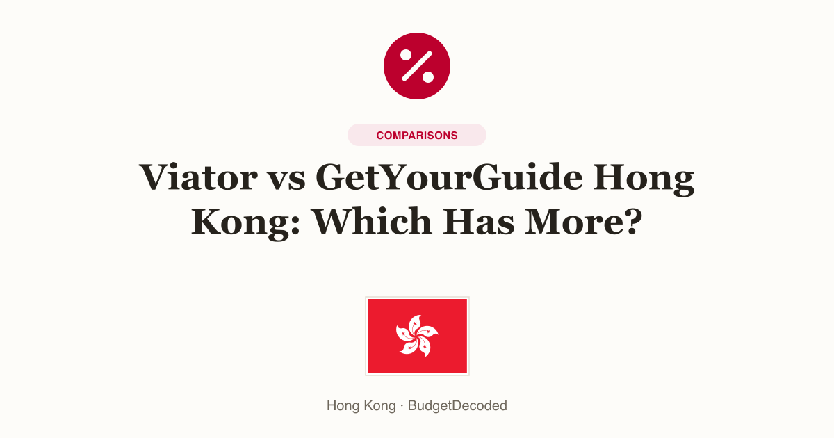Viator vs GetYourGuide Hong Kong: Which Has More?