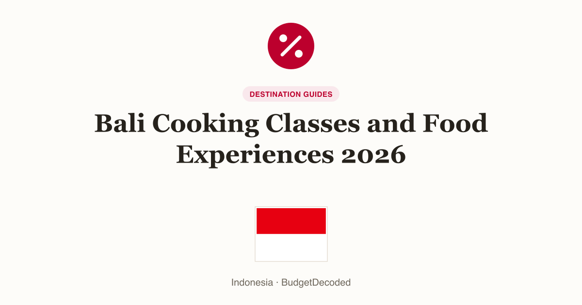 Bali Cooking Classes and Food Experiences 2026