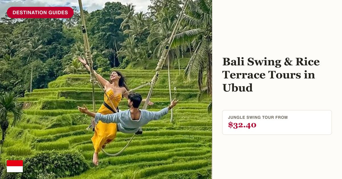 Ubud Monkey Forest, rice terrace, and jungle swing tour photo