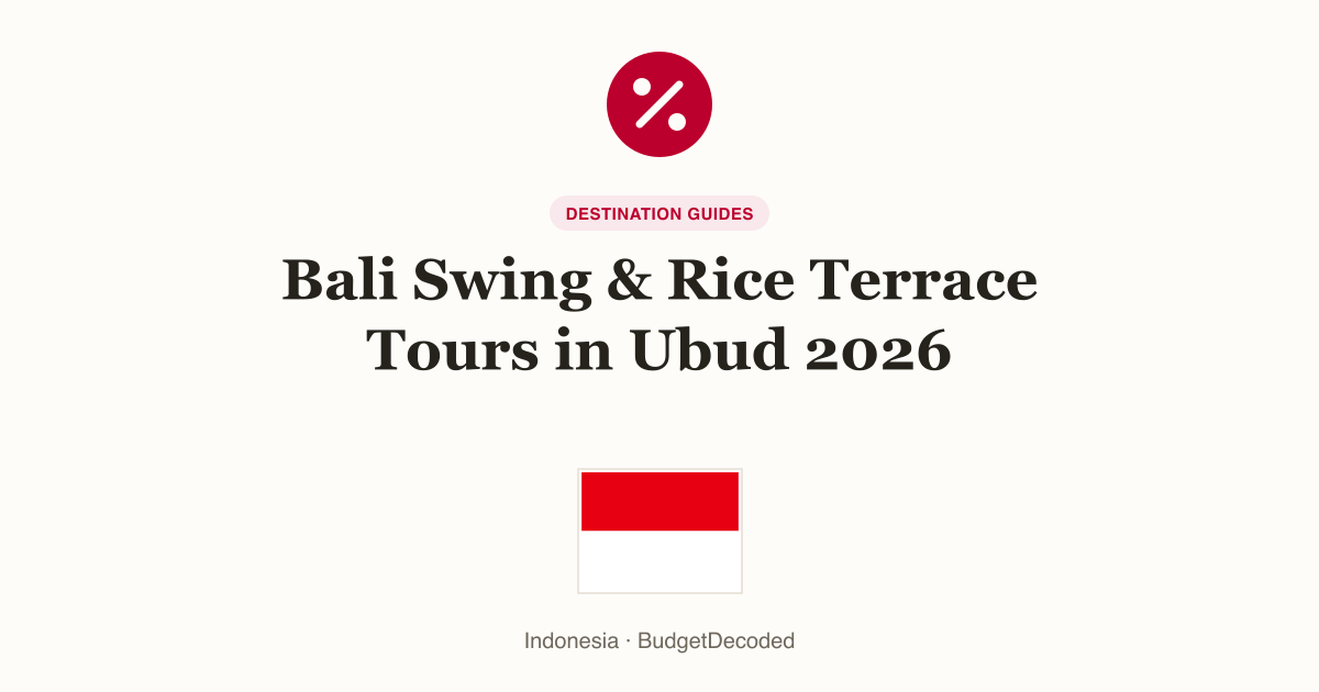Bali Swing & Rice Terrace Tours in Ubud 2026