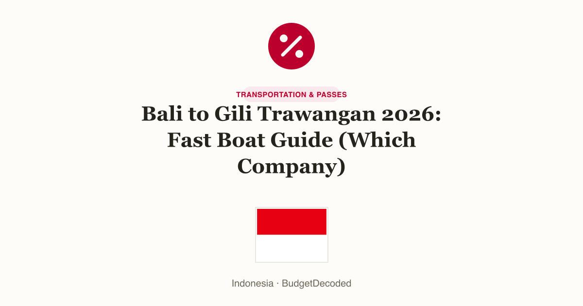 Bali to Gili Trawangan 2026: Fast Boat Guide (Which Company)
