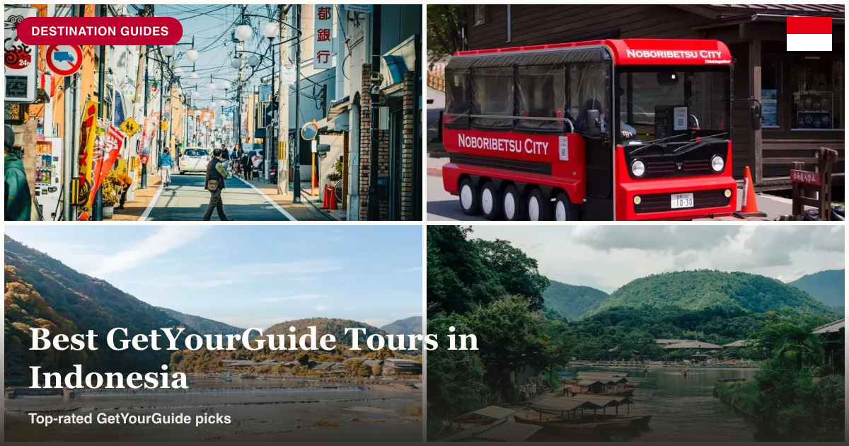 GetYourGuide walking, bus, day trip, and boat tour icons collage