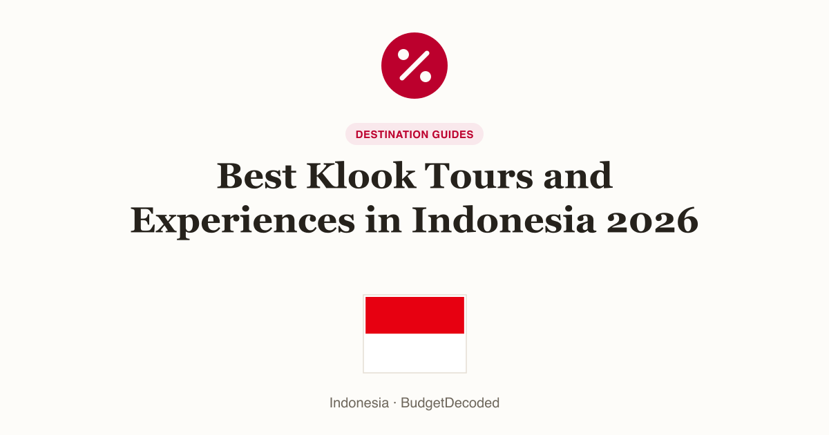 Best Klook Tours and Experiences in Indonesia 2026