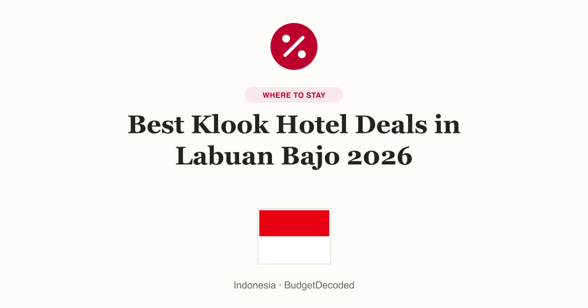 Best Klook Hotel Deals in Labuan Bajo 2026