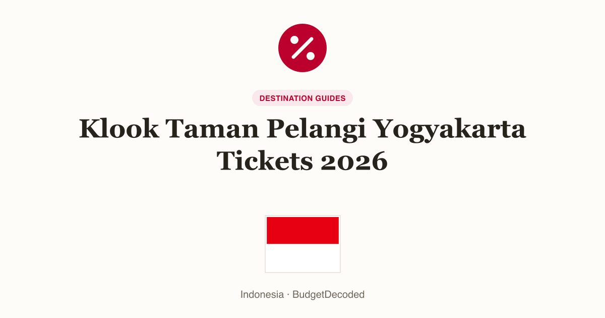 Klook Taman Pelangi Yogyakarta Tickets 2026