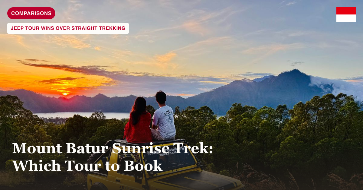 Mount Batur sunrise jeep tour with trekkers watching the sunrise