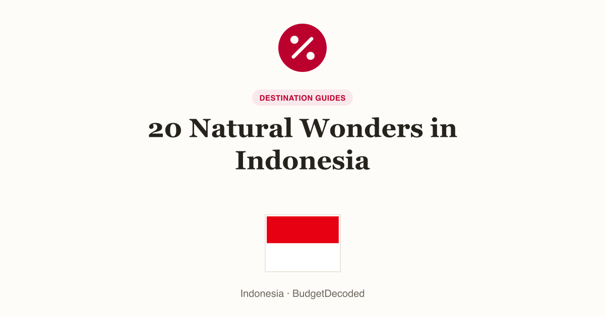 20 Natural Wonders in Indonesia