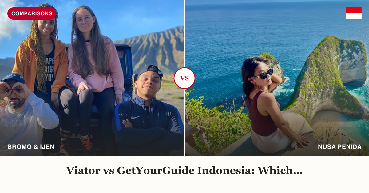 Bromo and Ijen volcano tour vs Nusa Penida day tour split comparison image