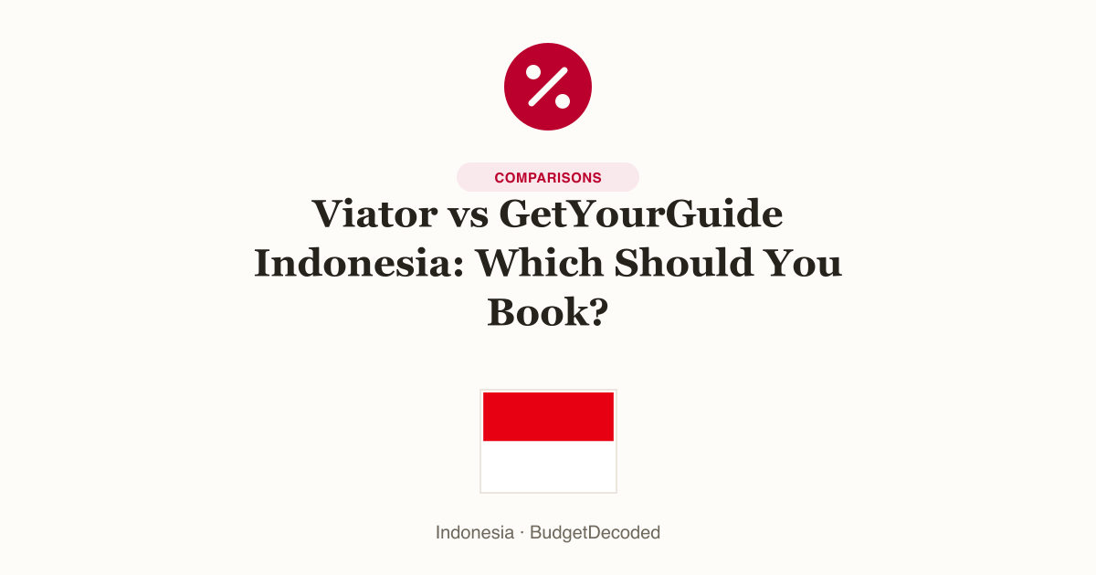 Viator vs GetYourGuide Indonesia: Which Should You Book?