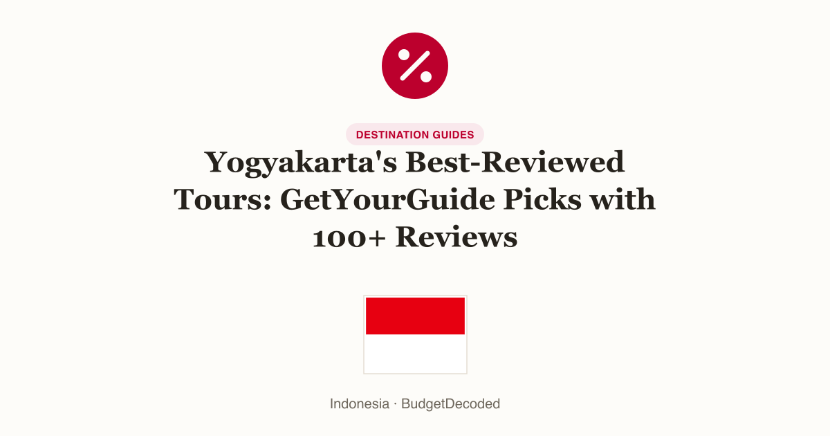 Yogyakarta's Best-Reviewed Tours: GetYourGuide Picks with 100+ Reviews
