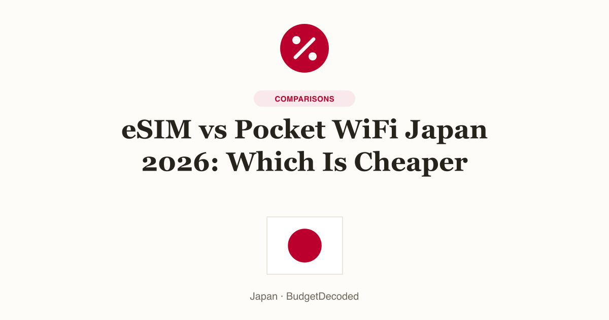 eSIM vs Pocket WiFi Japan 2026: Which Is Cheaper
