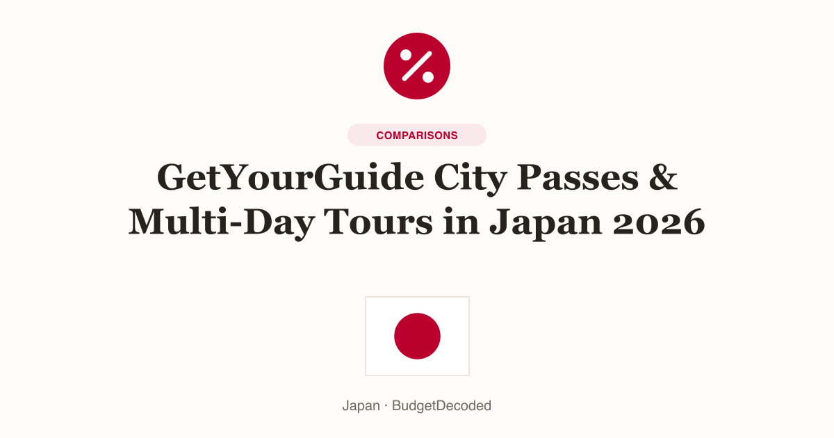 GetYourGuide City Passes & Multi-Day Tours in Japan 2026