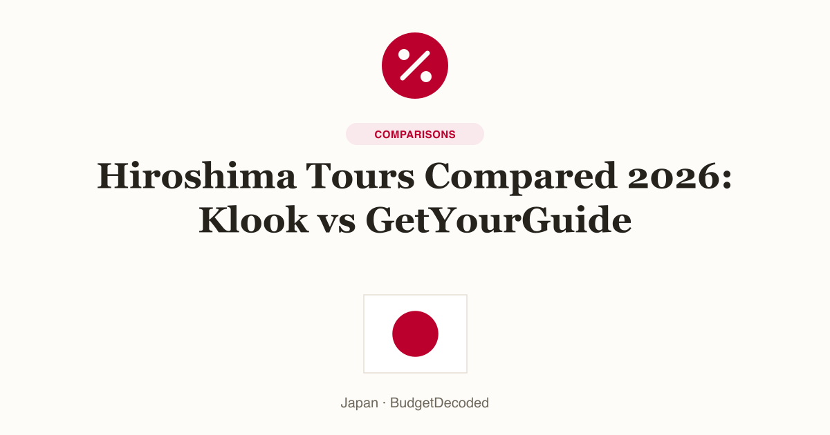 Hiroshima Tours Compared 2026: Klook vs GetYourGuide