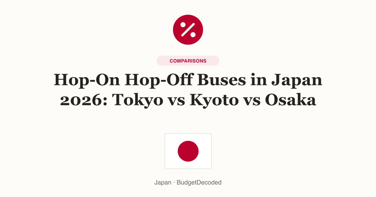 Hop-On Hop-Off Buses in Japan 2026: Tokyo vs Kyoto vs Osaka