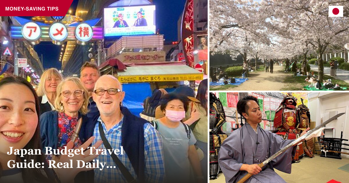 Tokyo Ueno food tour, Osaka private tour, and Kyoto katana shopping collage