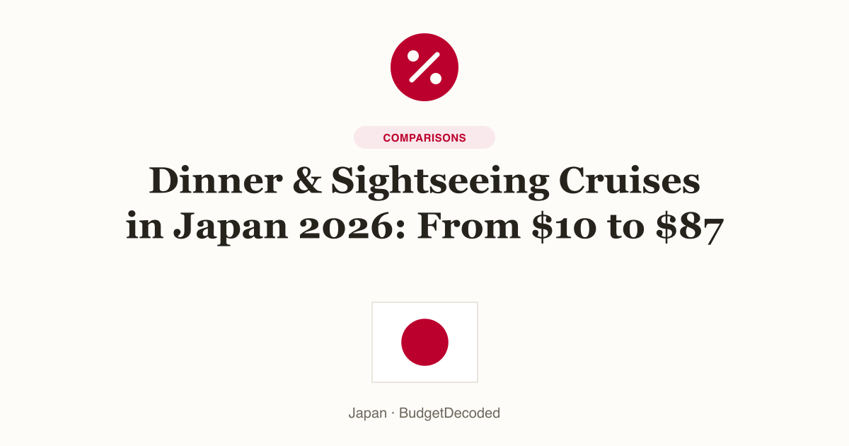 Dinner & Sightseeing Cruises in Japan 2026: From $10 to $87