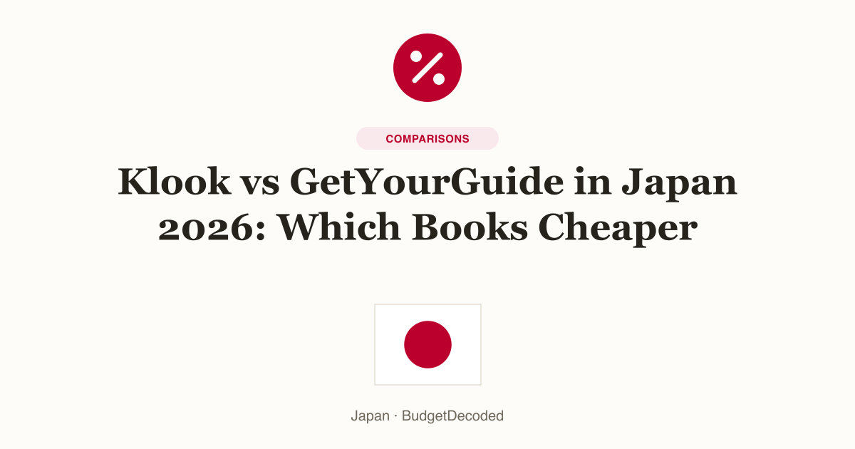 Klook vs GetYourGuide in Japan 2026: Which Books Cheaper