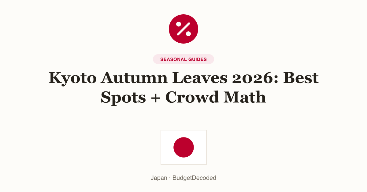 Kyoto Autumn Leaves 2026: Best Spots + Crowd Math