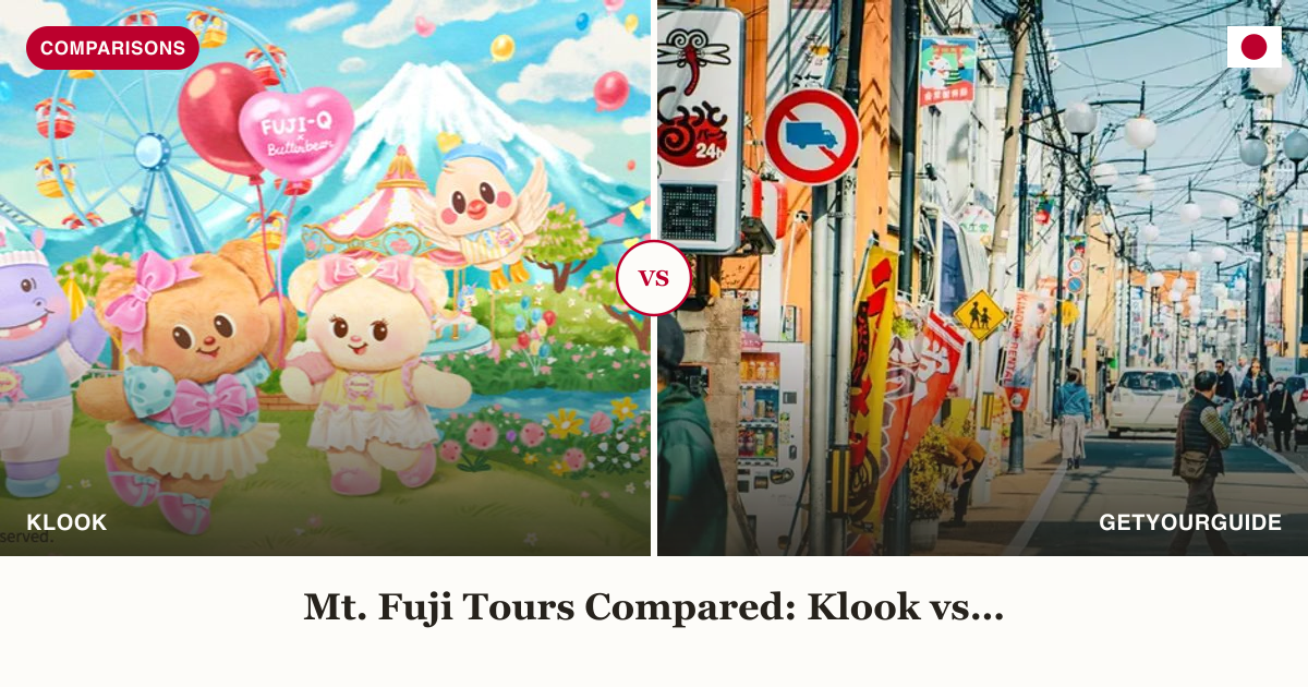 Fuji-Q Highland ticket and GetYourGuide walking tour icon split comparison