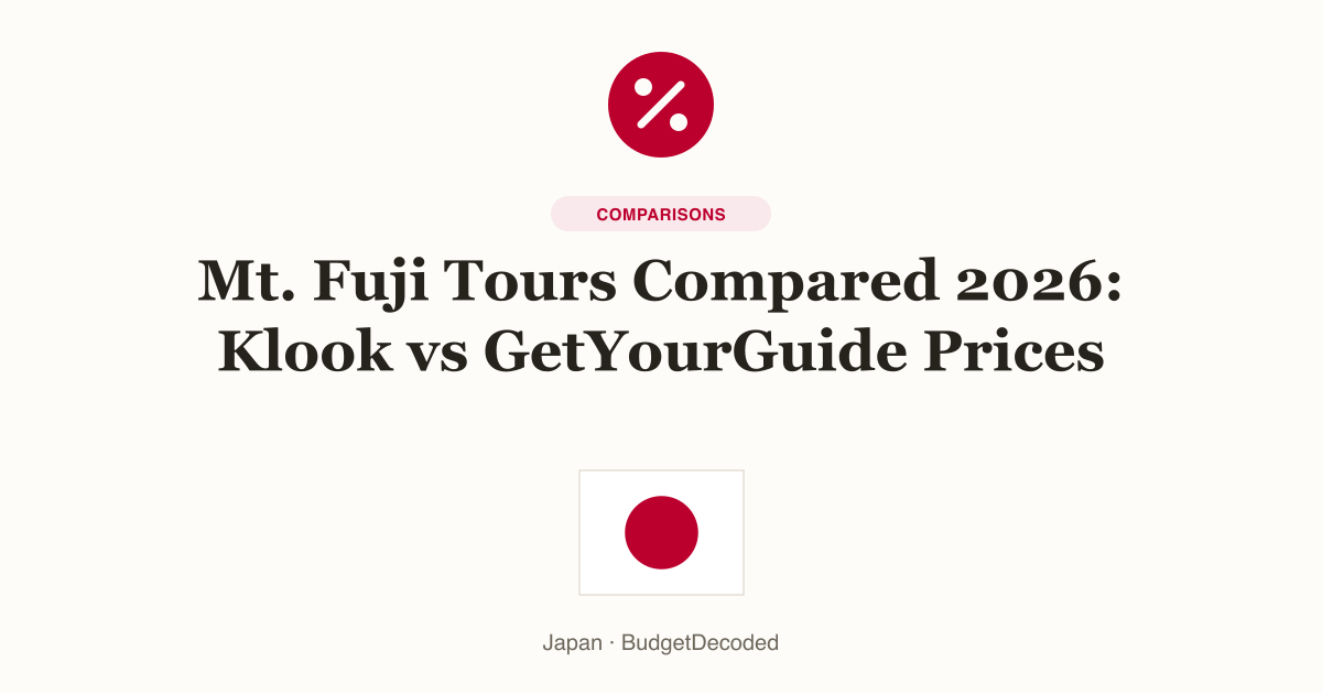 Mt. Fuji Tours Compared 2026: Klook vs GetYourGuide Prices