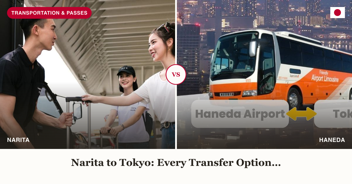 Narita and Haneda airport luggage service and limousine bus split comparison
