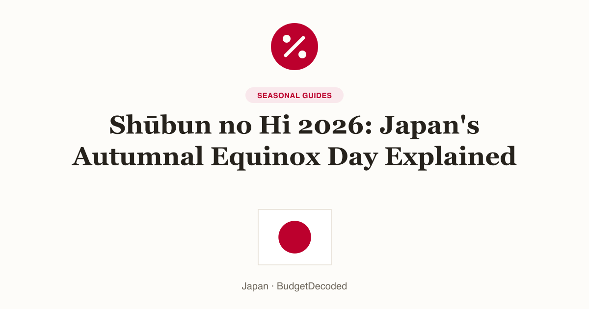 Shūbun no Hi 2026: Japan's Autumnal Equinox Day Explained
