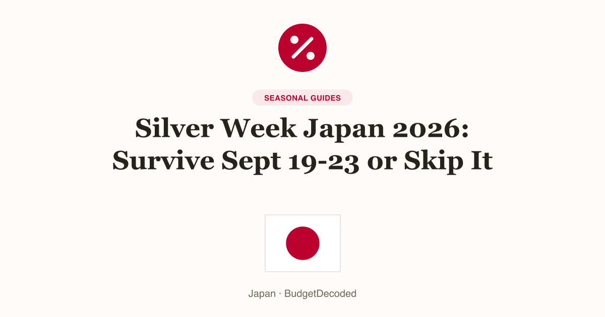 Silver Week Japan 2026: Survive Sept 19-23 or Skip It