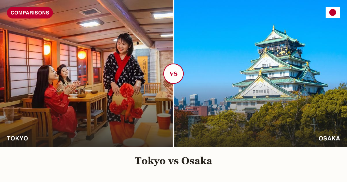 Tokyo Tower cruise vs Osaka Castle split comparison image