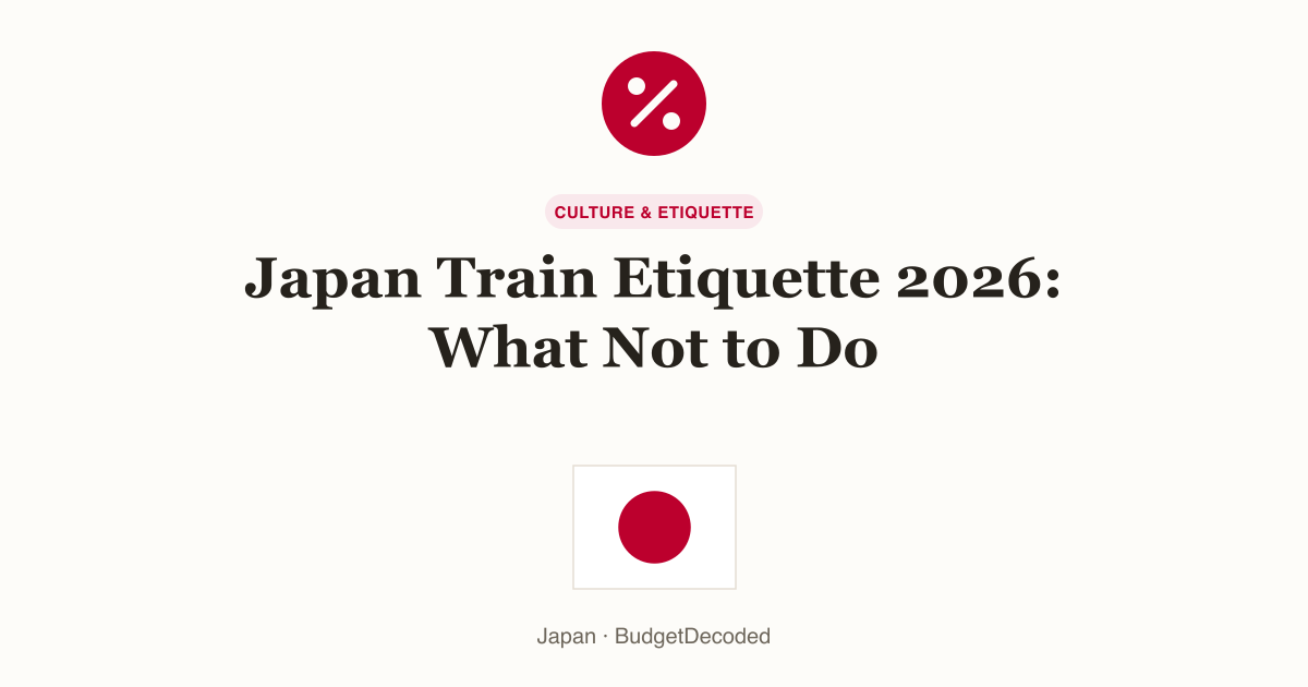 Japan Train Etiquette 2026: What Not to Do