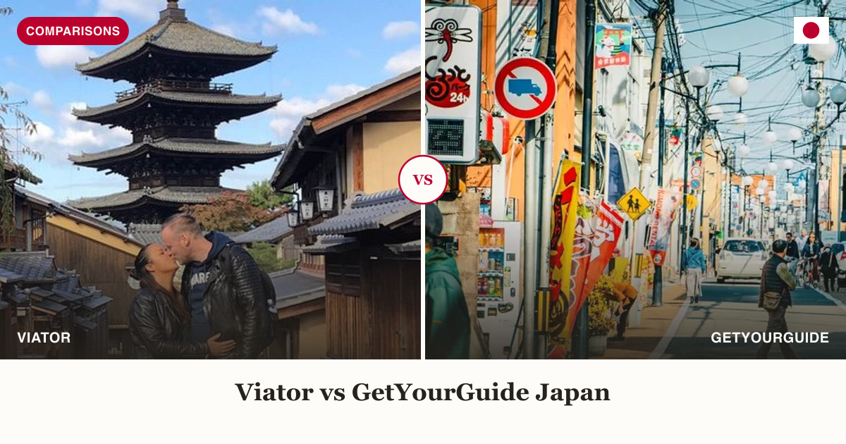 Kyoto VIP private luxury tour and GetYourGuide walking tour icon split comparison
