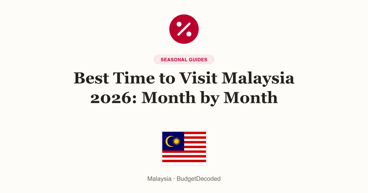 Best Time to Visit Malaysia 2026: Month by Month