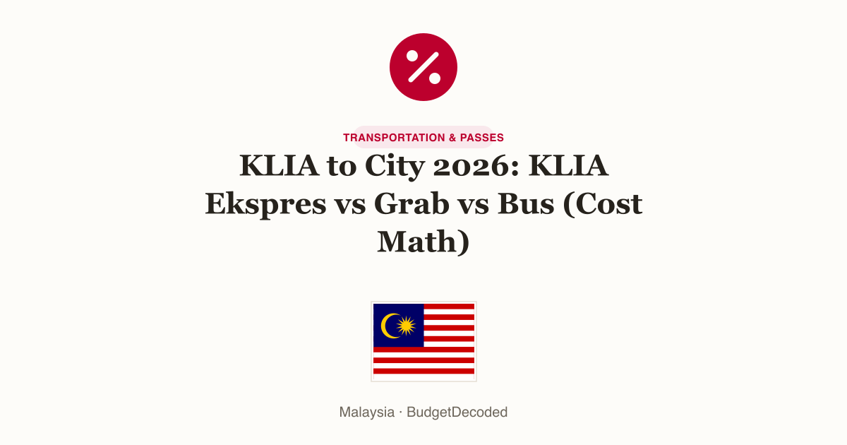 KLIA to City 2026: KLIA Ekspres vs Grab vs Bus (Cost Math)