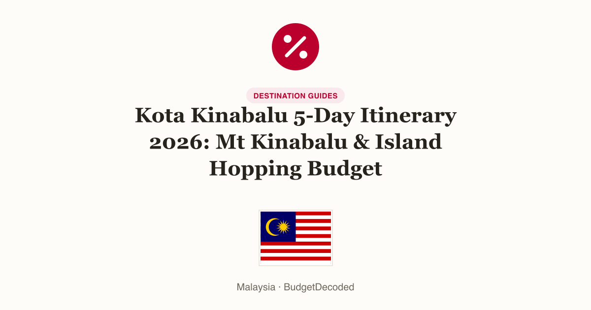 Kota Kinabalu 5-Day Itinerary 2026: Mt Kinabalu & Island Hopping Budget