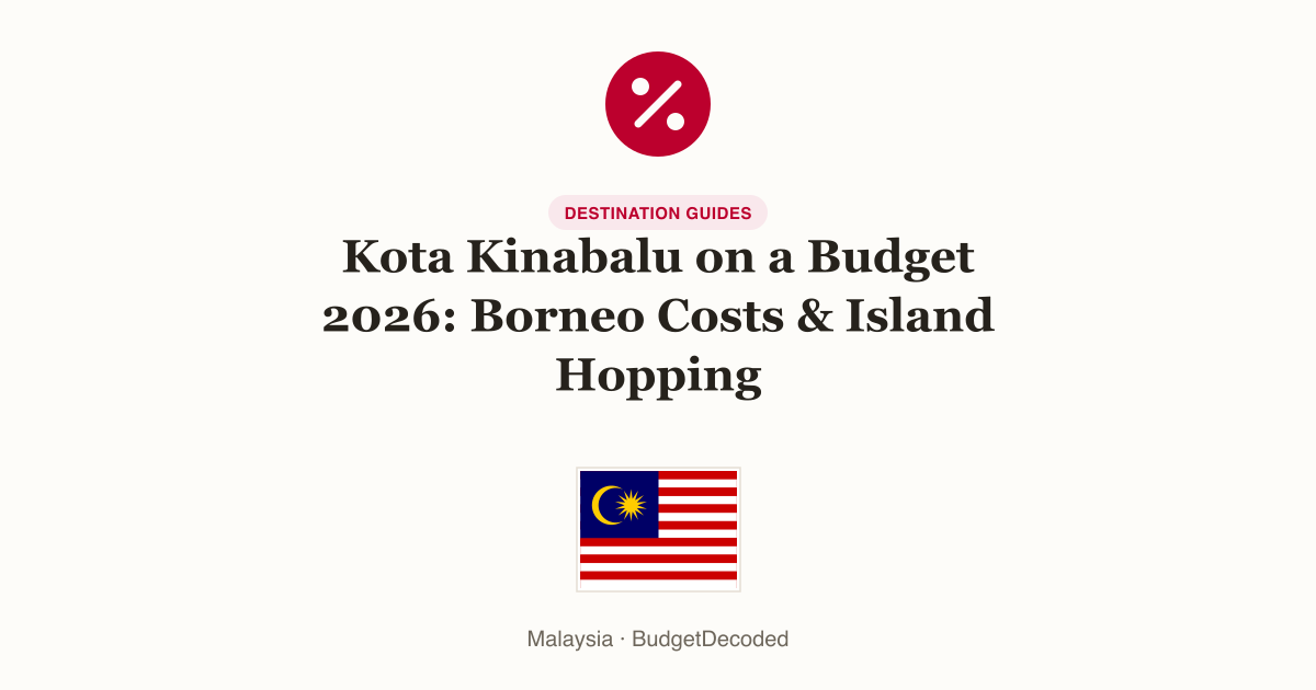 Kota Kinabalu on a Budget 2026: Borneo Costs & Island Hopping