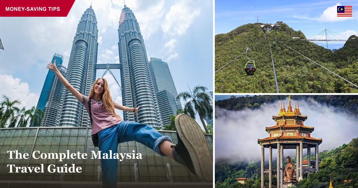 Kuala Lumpur city tour, Langkawi cable car, and Penang island private tour collage