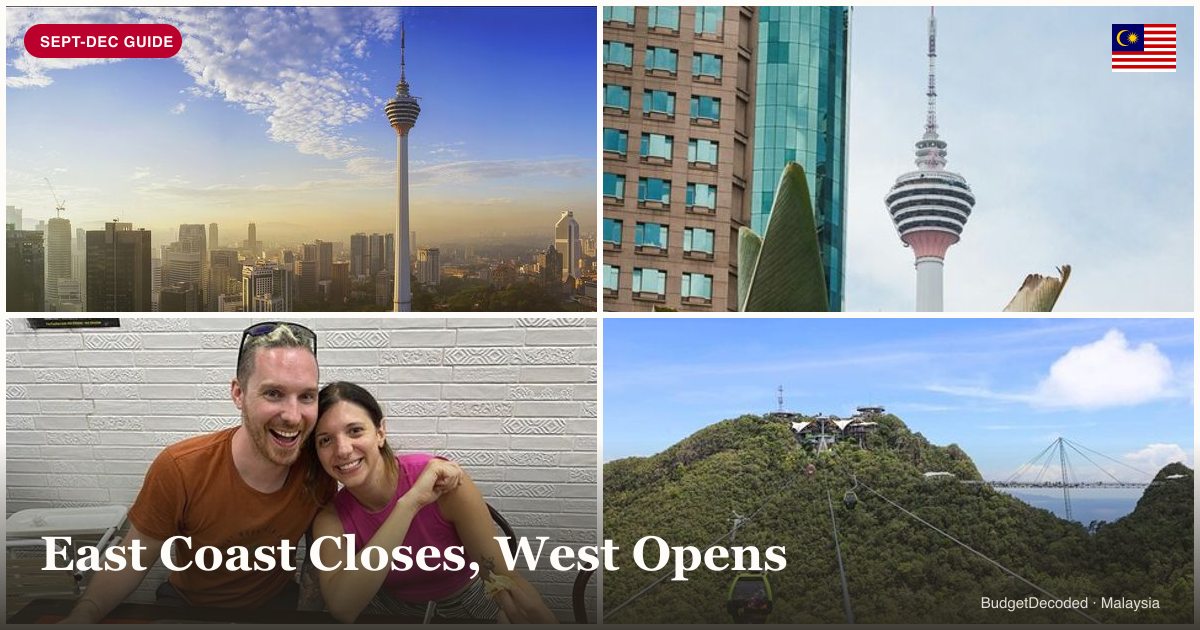 Collage of Malaysia Sept-Dec activities: KL Tower, Batu Caves, Georgetown street food, and the Langkawi Sky Bridge