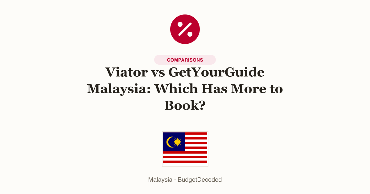 Viator vs GetYourGuide Malaysia: Which Has More to Book?