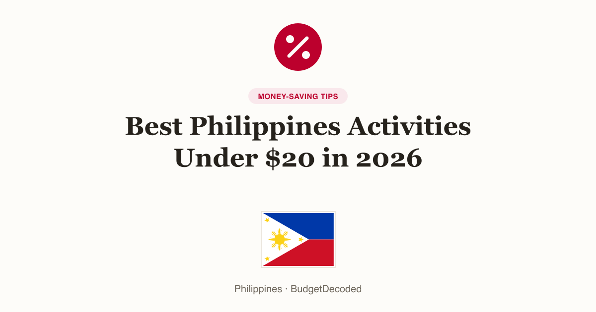 Best Philippines Activities Under $20 in 2026