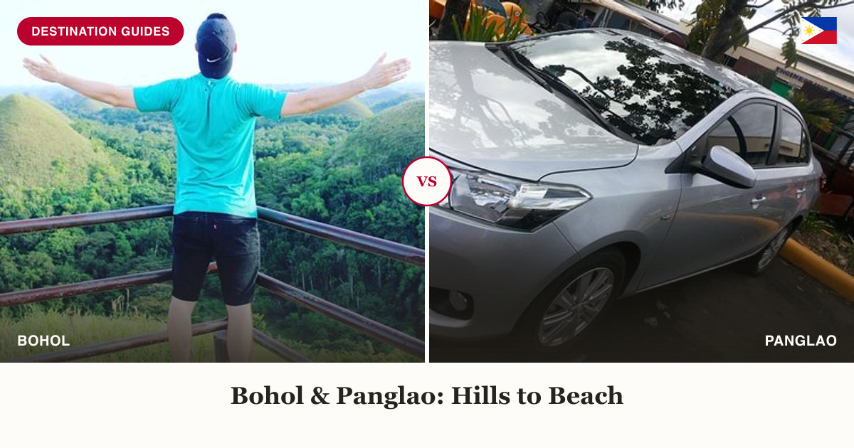 Chocolate Hills and Panglao airport transfer split comparison