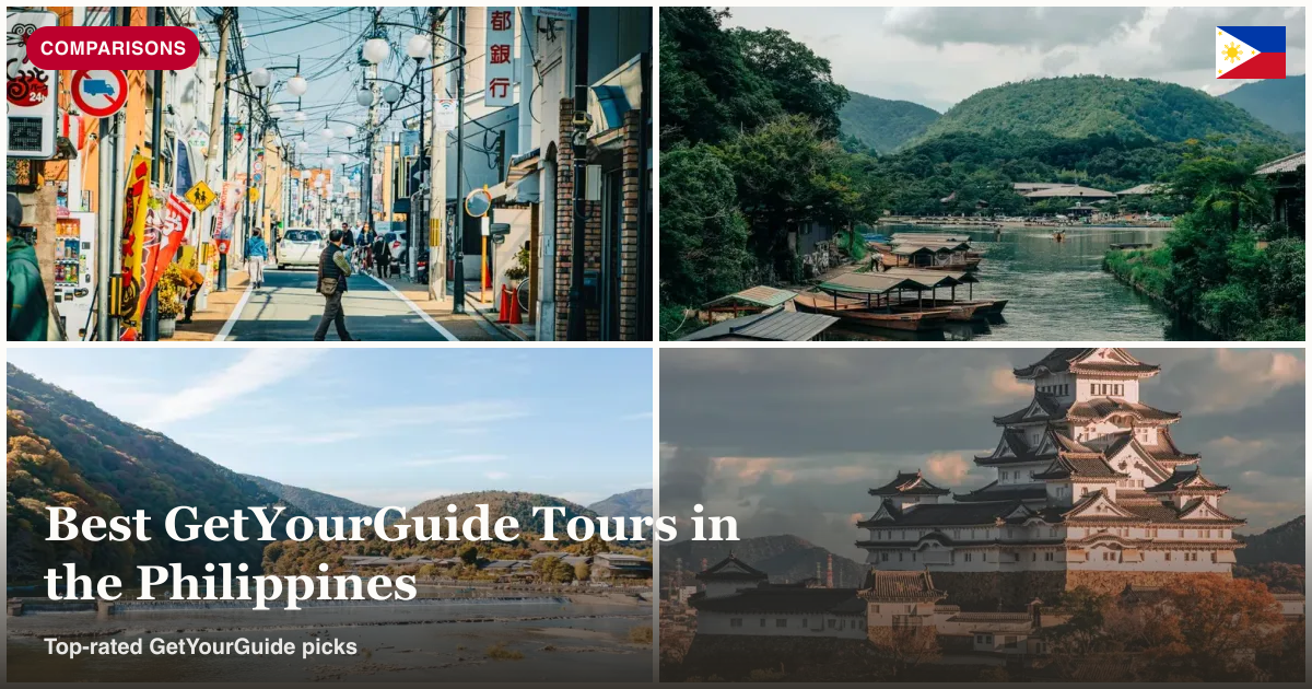 GetYourGuide walking, boat, day trip, and entrance ticket icons collage