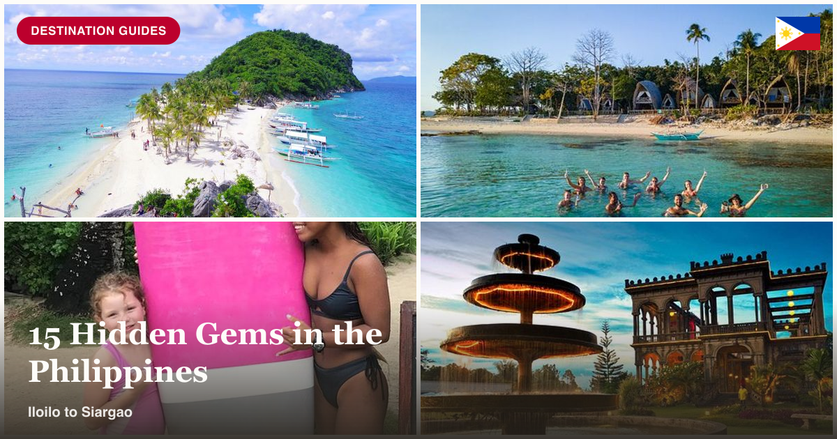 Gigantes Islands, Darocoton Island, Siargao surf, and Bacolod Tri City tour collage