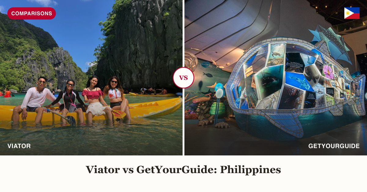 Viator vs GetYourGuide Philippines split comparison image