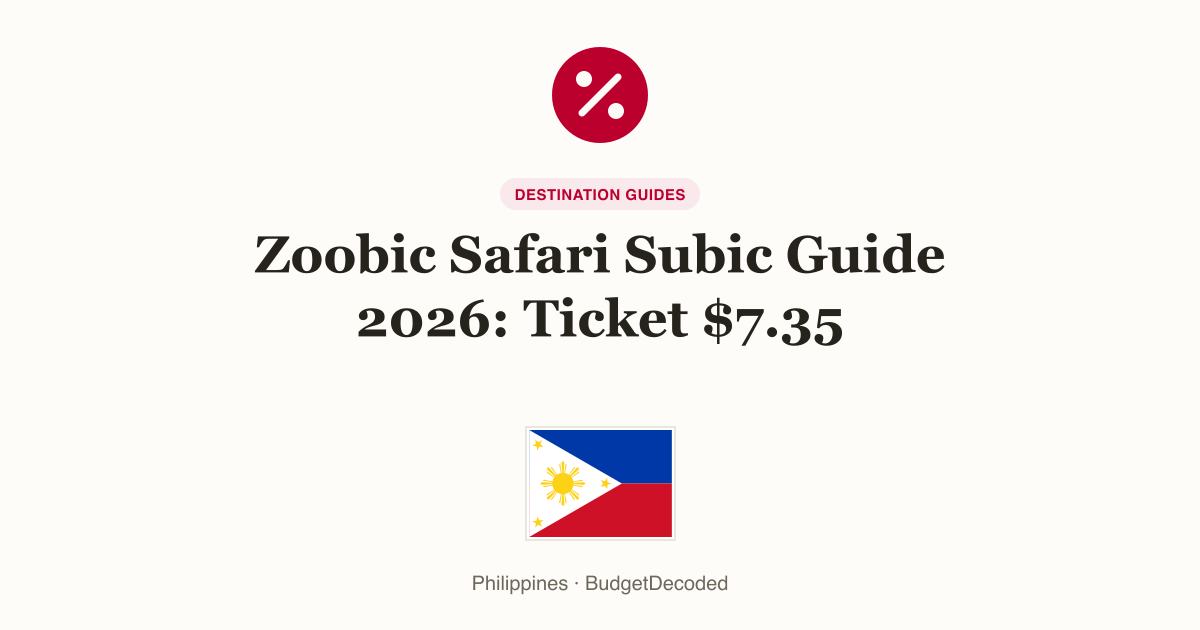 Zoobic Safari Subic Guide 2026: Ticket $7.35
