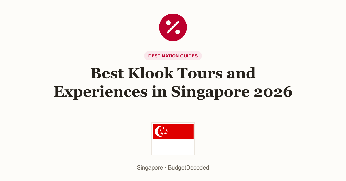 Best Klook Tours and Experiences in Singapore 2026