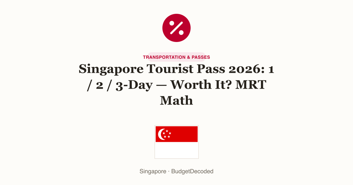 Singapore Tourist Pass 2026: 1 / 2 / 3-Day — Worth It? MRT Math