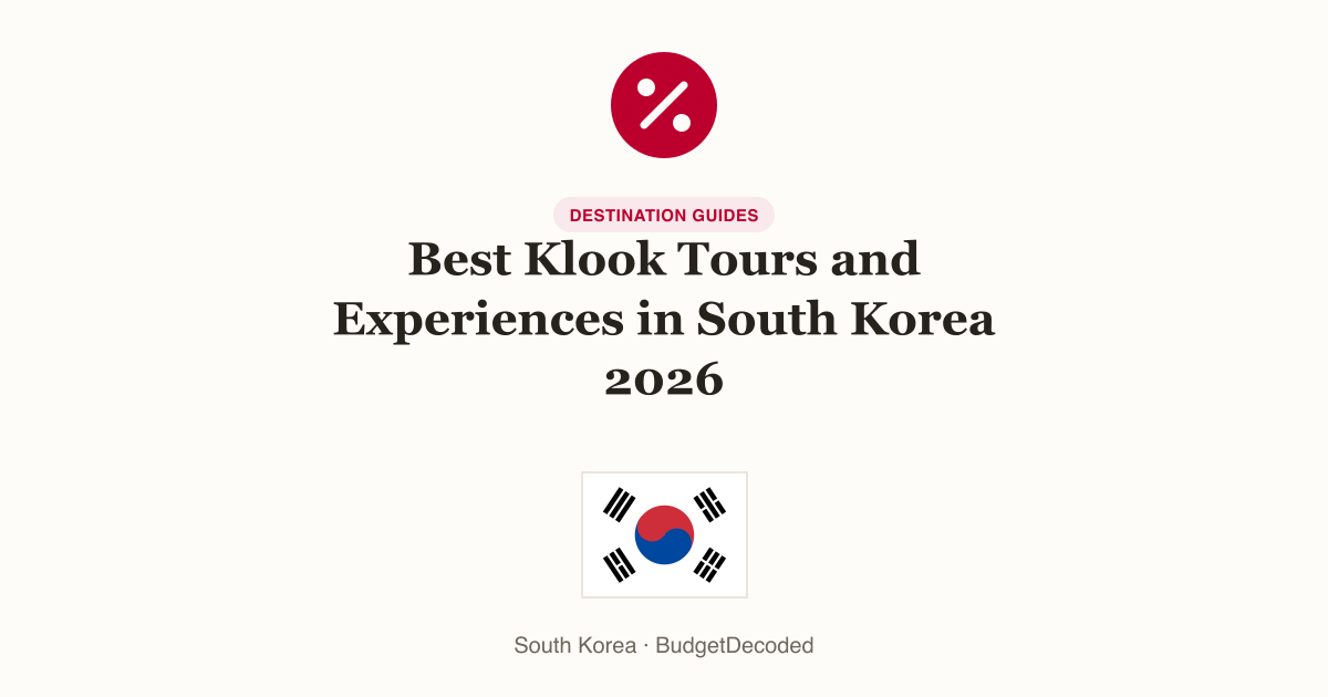 Best Klook Tours and Experiences in South Korea 2026